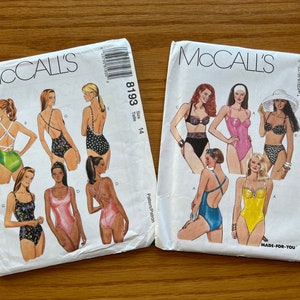 Misses One and Two-piece Swimsuits and Pareo Sewing Pattern Size 14 Bust 36  Mccalls 7129 