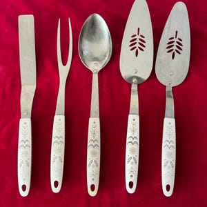 U CHOOSE- Vintage Flint Harvest Wheat Pattern Stainless Steel Kitchen Utensils~ Slotted Pie Server, Solid spoon, carving fork, spreader