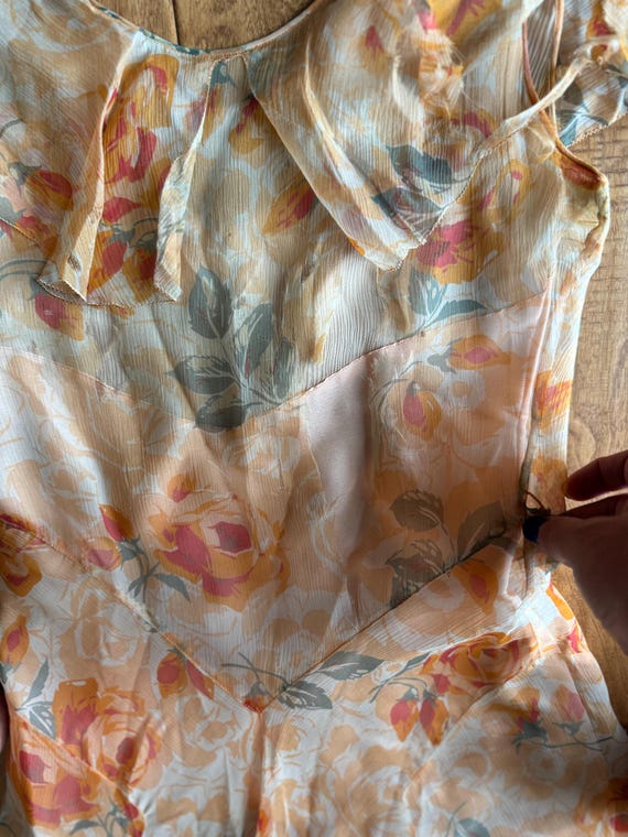 TRUE 1920/30's Floral Organza Long Ball Gown Dres… - image 5