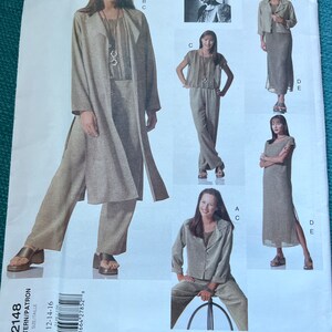 1998 Vogue Attitudes Sewing Pattern ADRI 2148 Misses Ensemble Outfit- Loose Pants, Crop Top, Jacket, Skirt Size 12-16 Uncut- Adri designer