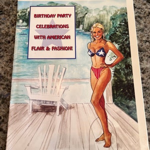 Vintage Papierpuppenbuch Geburtstagsparty Feiern Amerikanisches Flair & Mode von Norma Lu Meehan SIGNIERT VON DER AUTORIN - Papierpuppenbuch