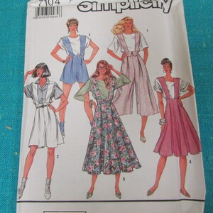 1990 Simplicity Sewing Pattern 7104 Misses Skirt Split Skirt Jumper ...