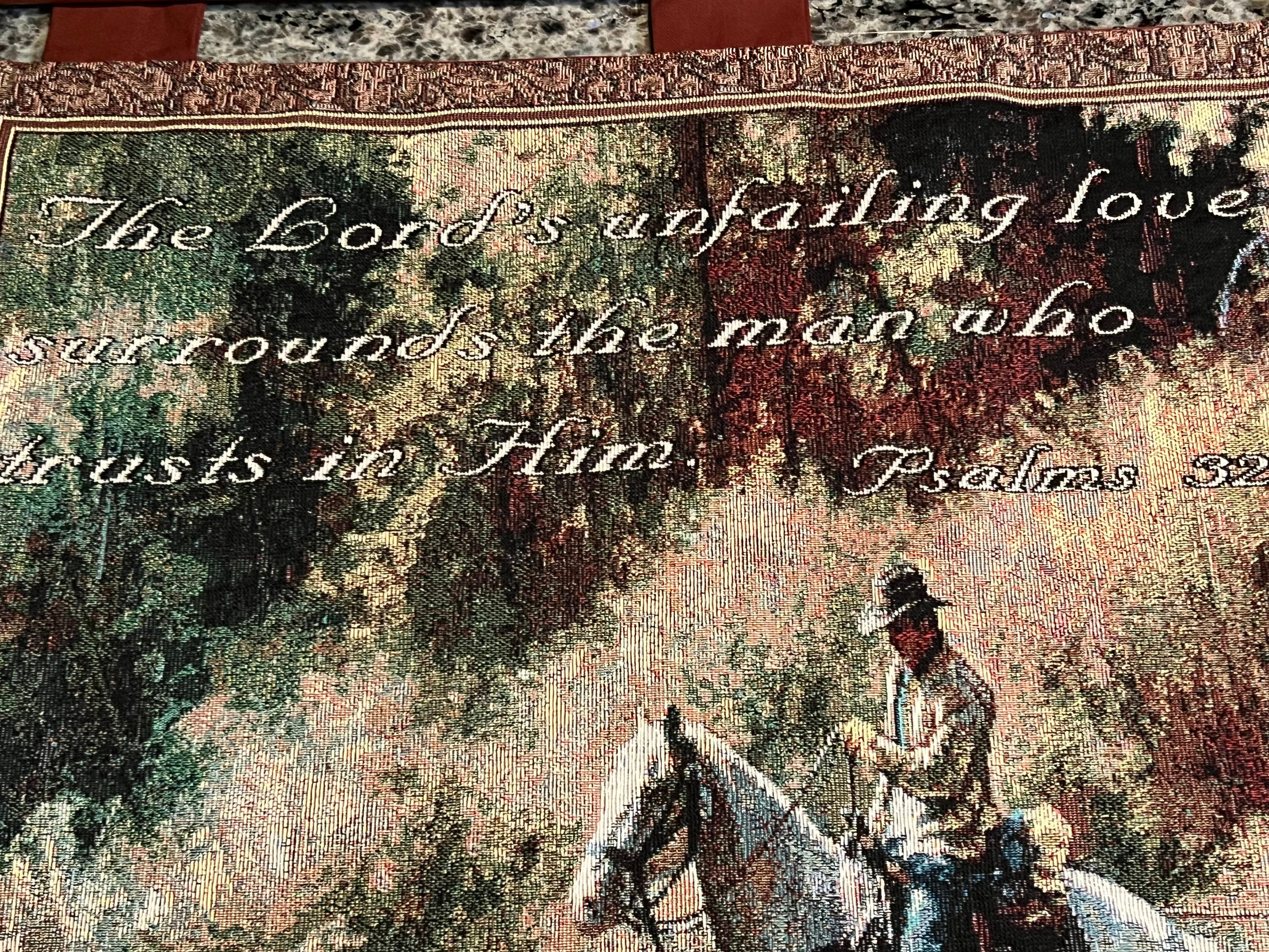 Tapisserie Murale Martin Grelle • Cowboy US • Psaumes • 36x28 Pouces • Occasion