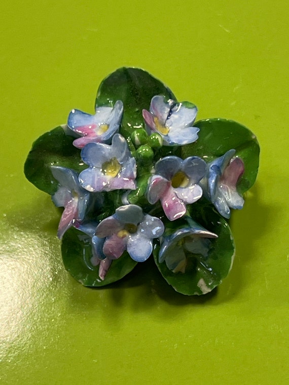 Vintage Royal Albert Porcelain Violet Flowers Bro… - image 1