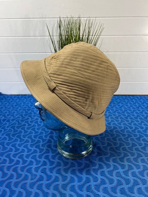 Vintage Dobbs Fifth Ave Khaki Cotton Bucket Hat 2… - image 1