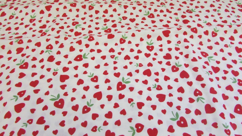 2009 With Love by Sharon Evans Yenter for In the Beginning Heart Apple Cotton Fabric; 44W X BTY cotton fabric Valentines Day heart fabric