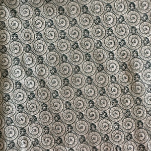 Vintage Green Swirling Cotton Fabric with Floral Accents General Fabrics Company 44&quot; x 40.5&quot; ~ Quilting fabric, quilt fabric