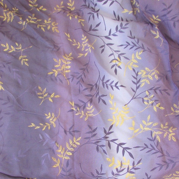 Vintage Purple Lightweight Floral Ombre Rayon Fabric 46" X BTY - dress fabric, summer spring skirt fabric, purple floral