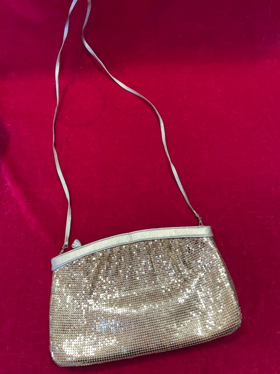 Vintage Whiting & Davis Gold Mesh Shoulder Purse … - image 1