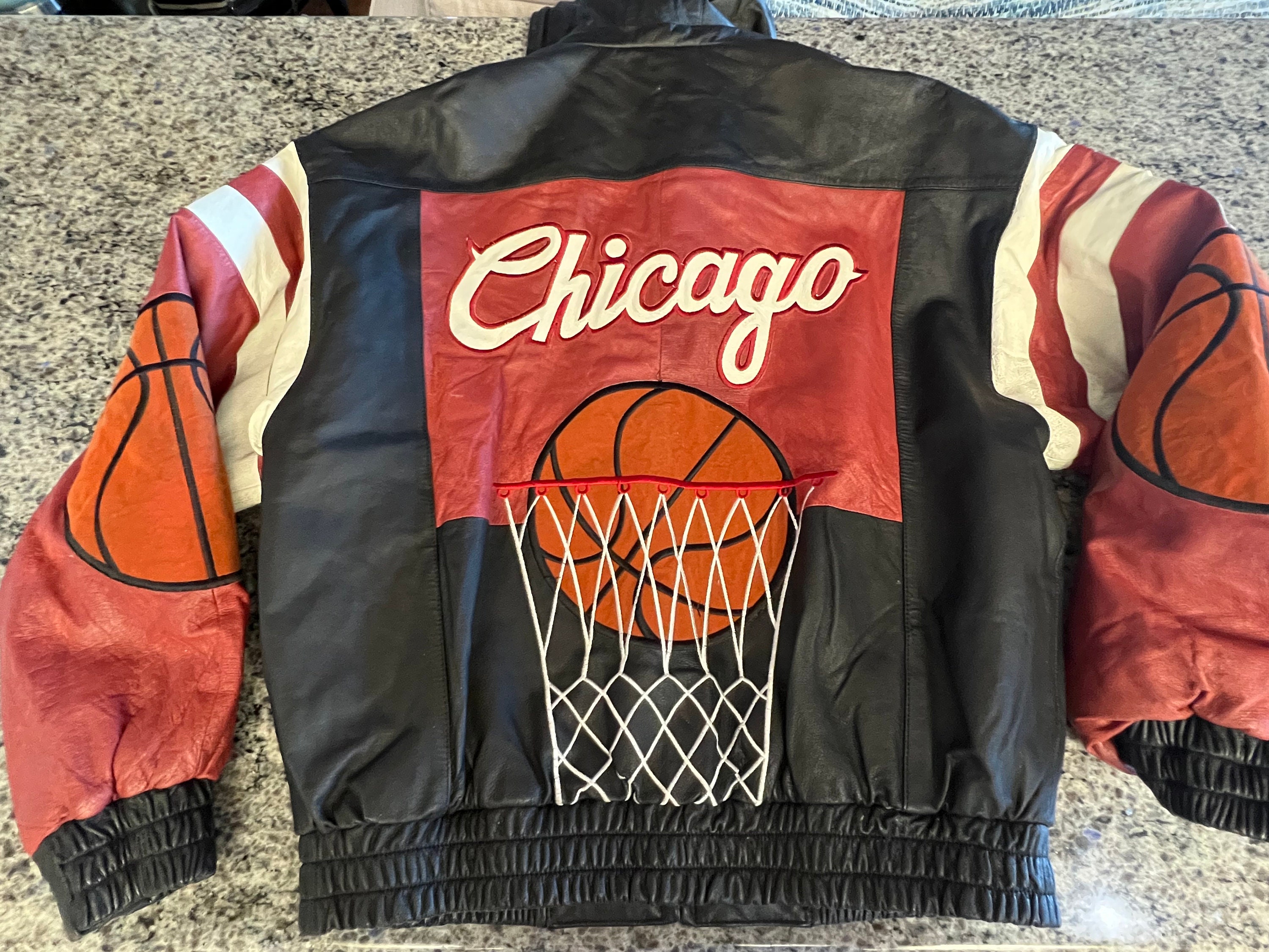 Chicago BULLS GALAXY NBA SPACE HOODIE JACKET Small Bomber SHINE BLACK  Basketball