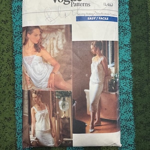 May include: Vogue Patterns sewing pattern 7626 (L-XL) featuring a lingerie set. The pattern includes images of the finished garments. The sewing rating is Easy. The pattern is printed on white paper.