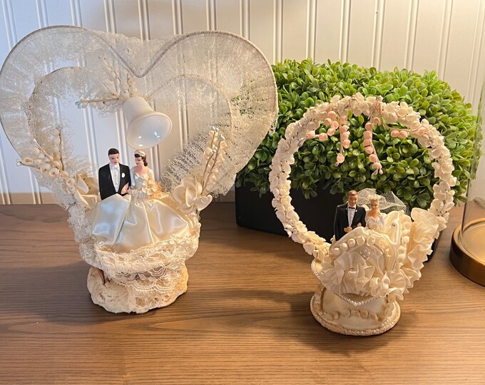 U CHOOSE Vintage 1940/50's Fancy Wedding Cake Topper With Bride and ...