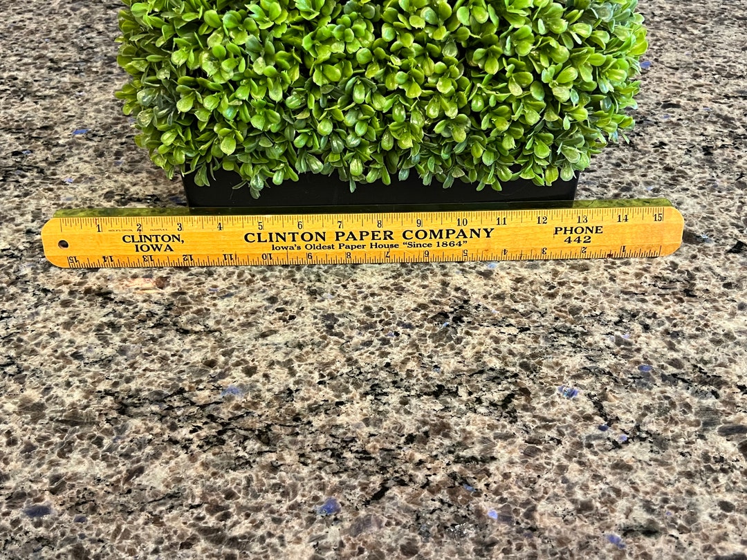 1946 15” Wood Advertising Ruler & Calendar From Clinton Paper Company ...