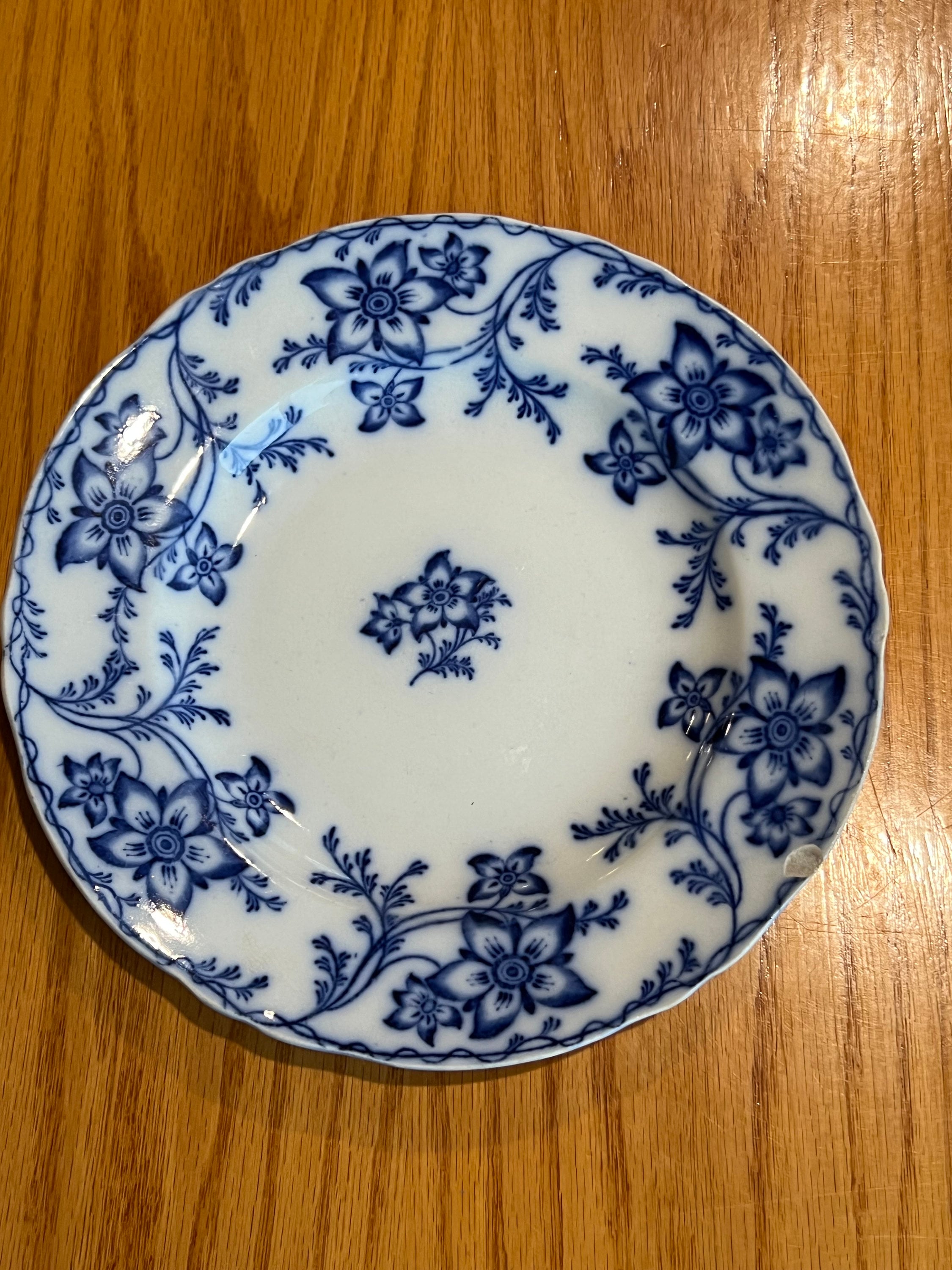 RARE Antique Minton ANEMONE Flow Blue Dinner / Luncheon Plate 9