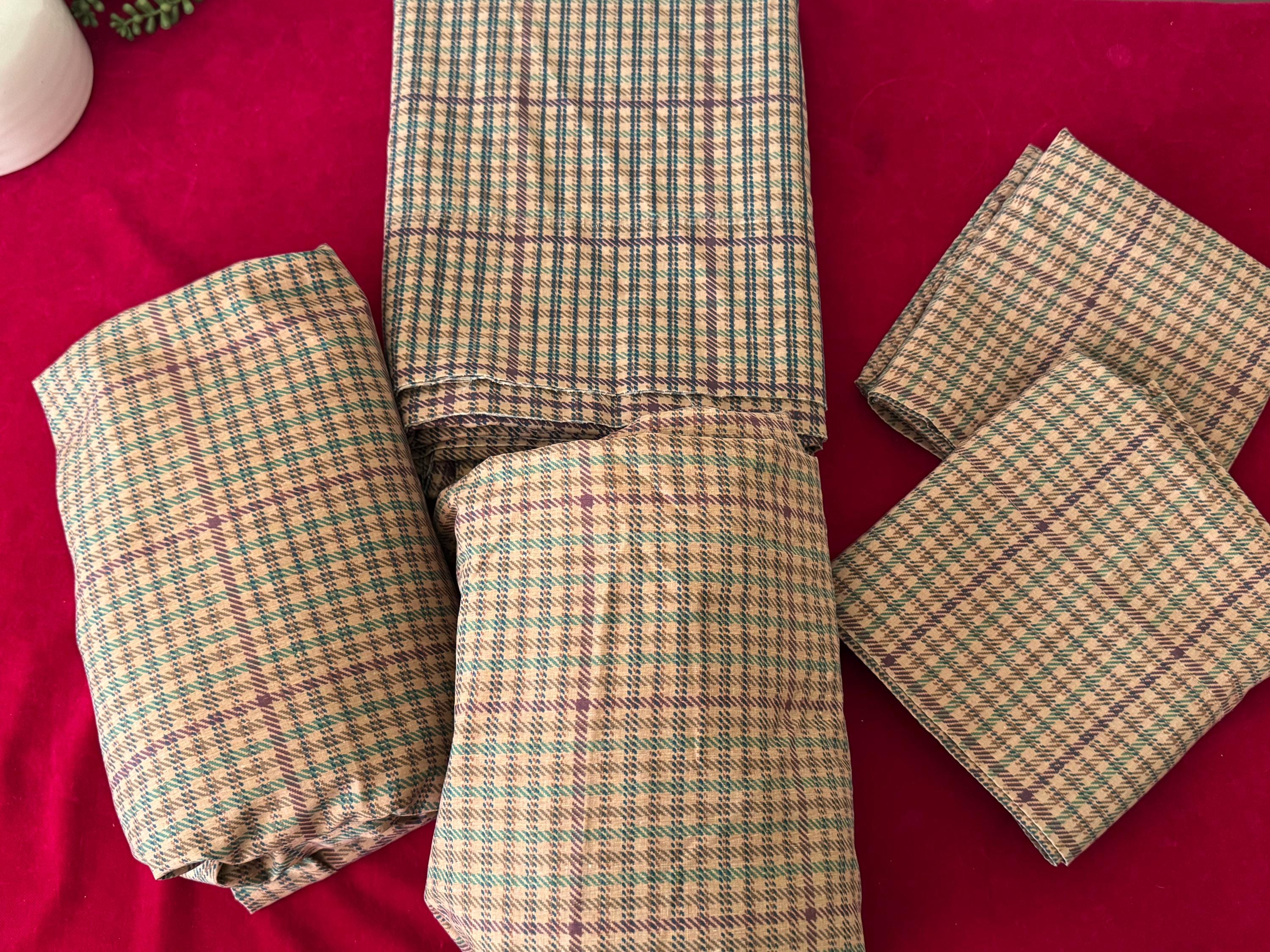 ON HOLD Vintage 80'S Ralph Lauren Churchill Tattersall Burgundy ON HOLD Vintage 80'S Ralph Lauren Churchill Tattersall Burgundy