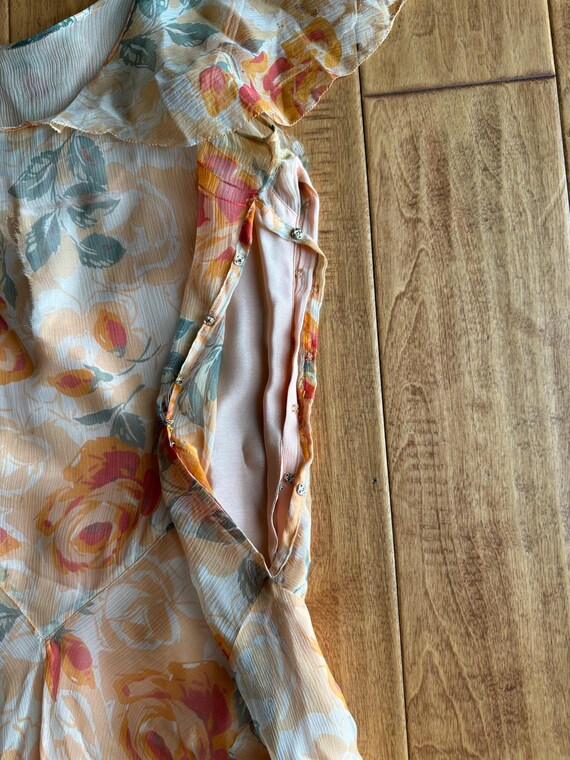 TRUE 1920/30's Floral Organza Long Ball Gown Dres… - image 3