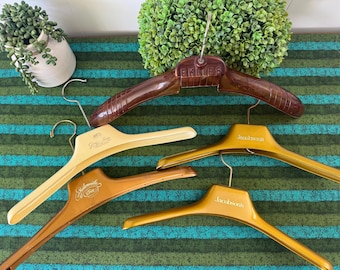 Vintage Fur Coat Hangers ~EKLIPS Art Deco Large plastic hanger, Graf's Furs San Diego CA Hanger, Jacobson's Furs, Mademoiselle U CHOOSE