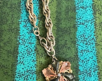Vintage Elsa Schiaparelli Rhinestone Bracelet Gold Chain 7”-vintage bracelet, Schiaparelli bracelet