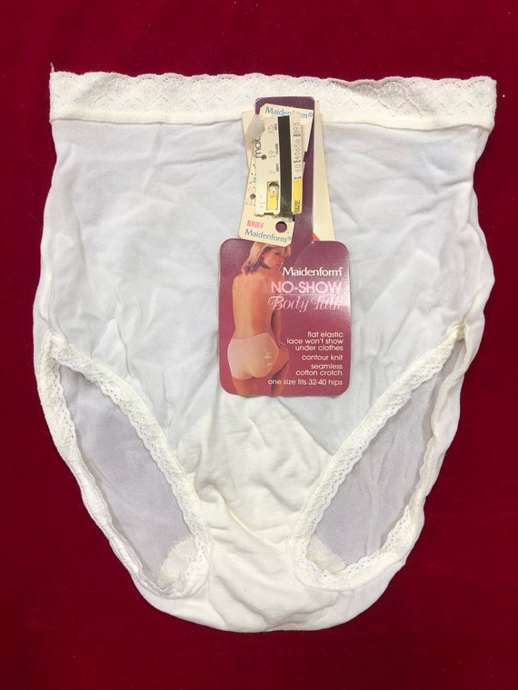 Vintage 1970's Deadstock NWT Womens Panties Maidenform White Briefs Panties  Panty No Show Body Talk Size 4-7 OR Olga Nude Size 5 Briefs 