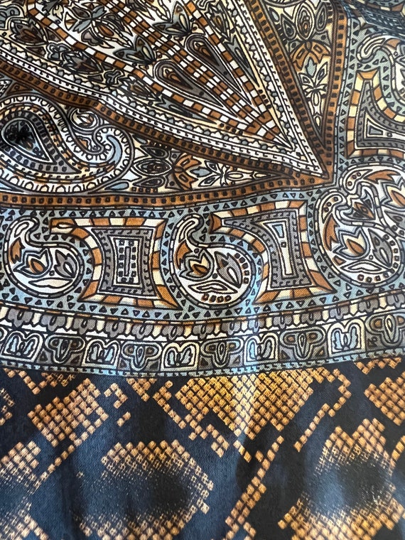 Echo Black and Brown Paisley Large Polyester Scar… - image 4