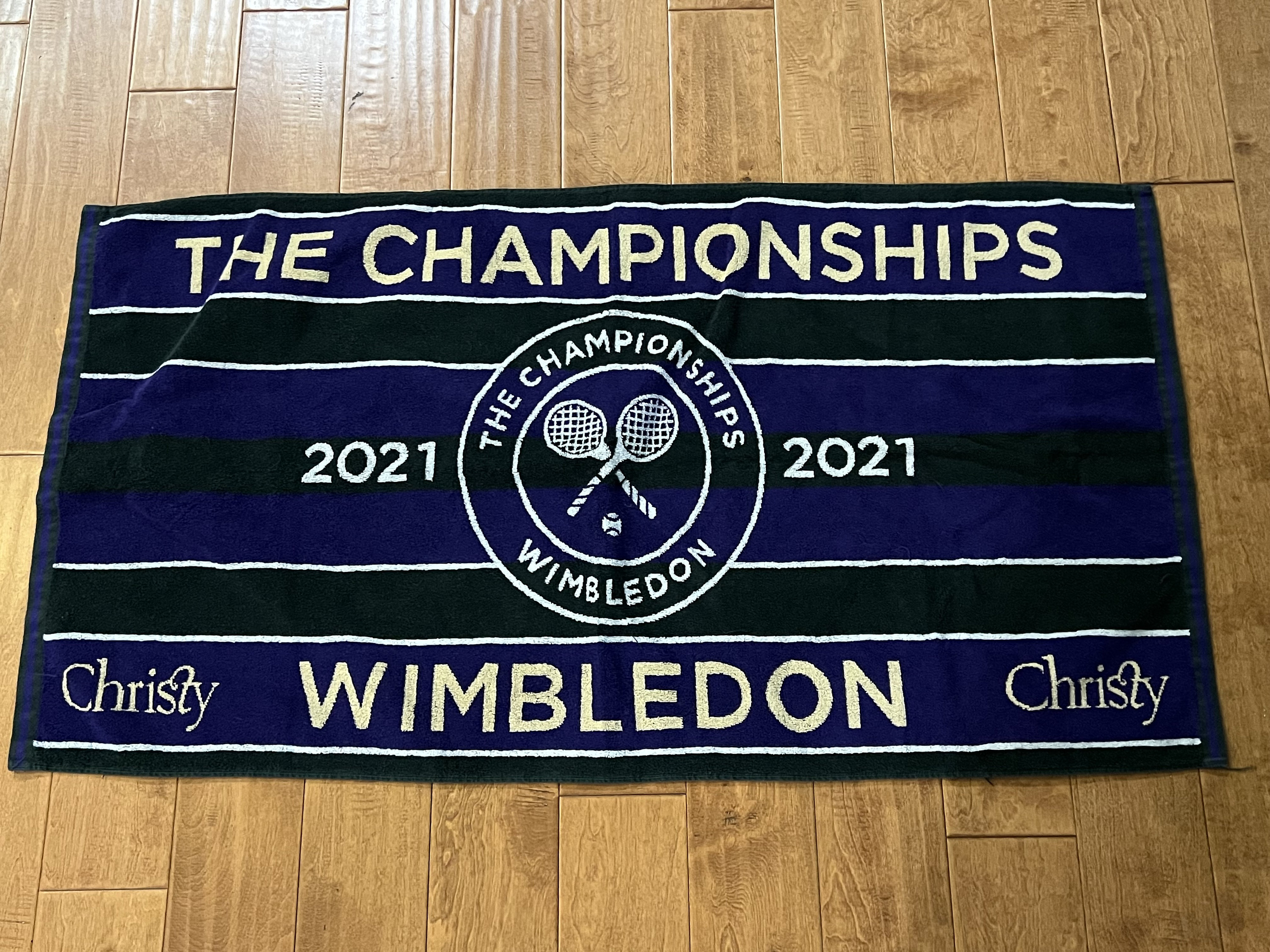 【公式】WIMBLEDON 2021 Championships タオル Wimbledon Tennis Beach Towel Purple and Green 2017 by Christy