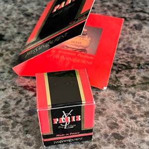 Lot of Rare Vintage 1983 Yves Saint Laurent Paris Eau de Toilette Edt 7,5ml 0,25 Fl. Oz. Miniature Splash & Sample Vial 1/2 Full~ perfume