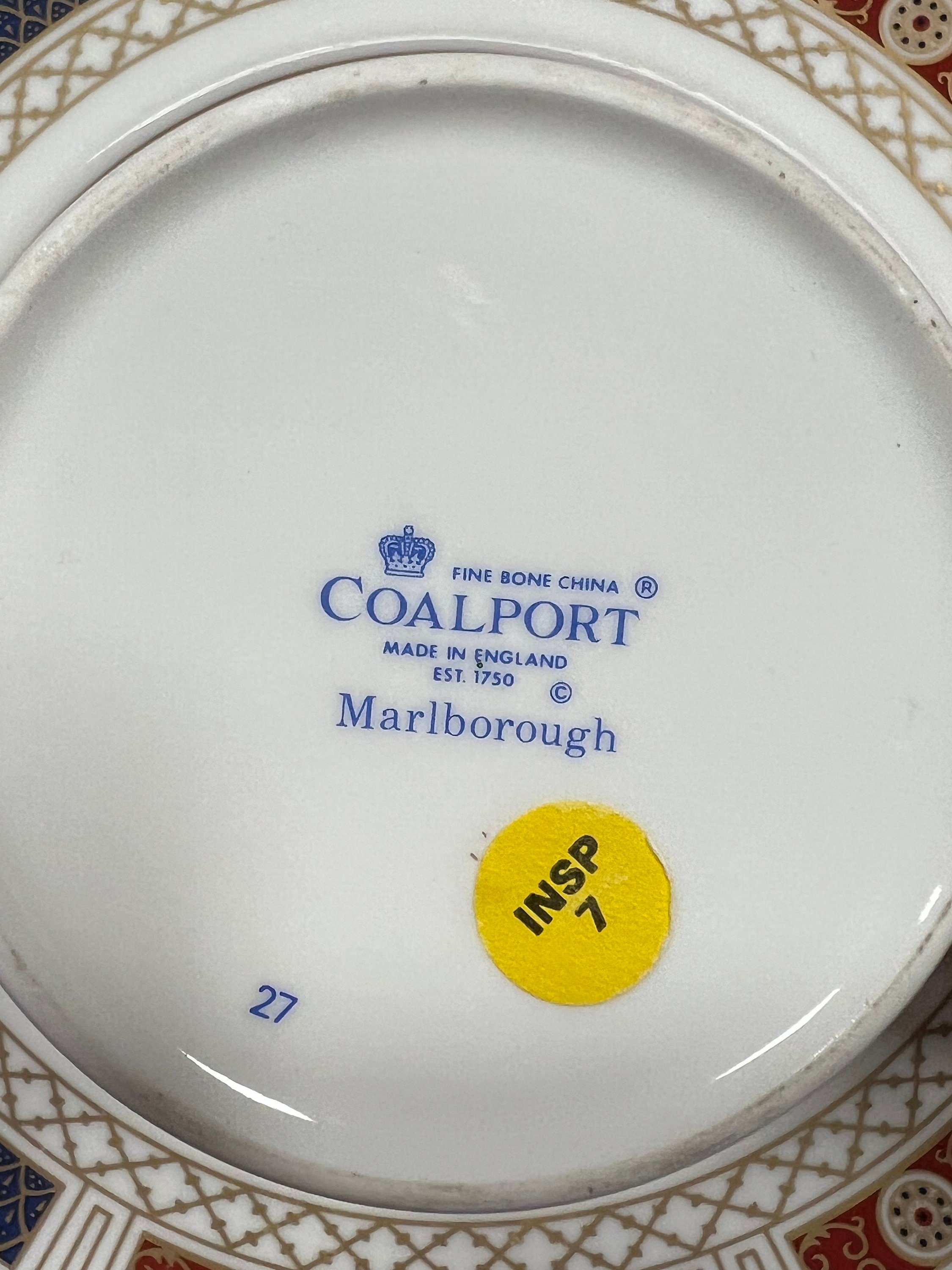 Coalport Marlborough Fine Bone China Dinner Plate, Salad Plate and
