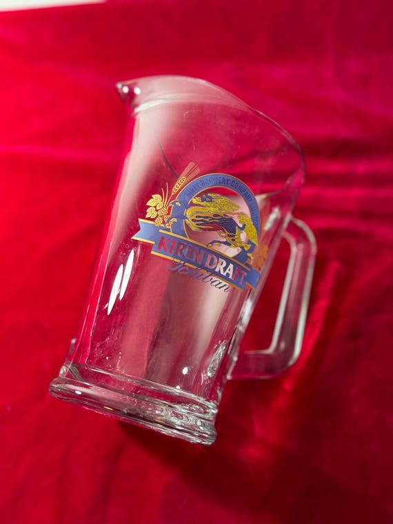 KIRIN Beer Glass Pitcher Large Capacity Water Server Japan 9” Tall