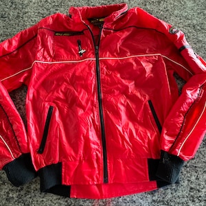 ON HOLD Vintage 80's Style Auto Red Nylon Auto Competition