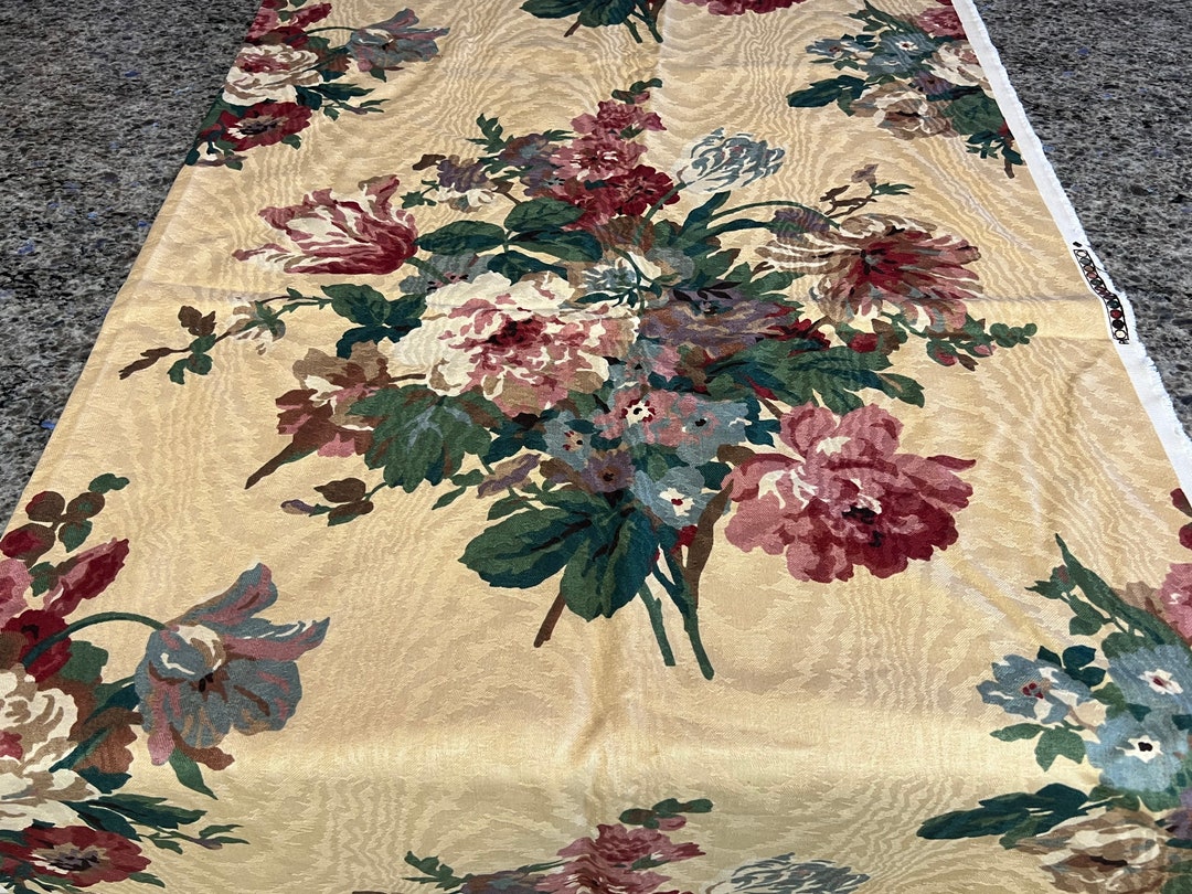 Vintage P Kaufman Floral Clusters Medium Weight Cotton Upholstery