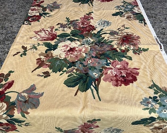 Vintage P Kaufman Floral Clusters Medium Weight Cotton Upholstery Fabric 54" Wide X 50" lONG- upholstery fabric, Floral upholstery fabric