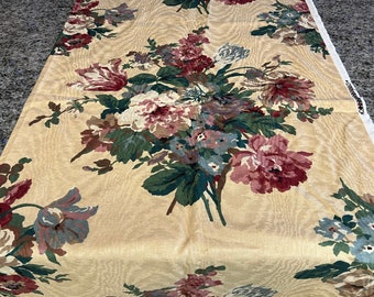 Tela de tapicería de algodón con estampado damasco floral vintage de P Kaufman - 54"x50"