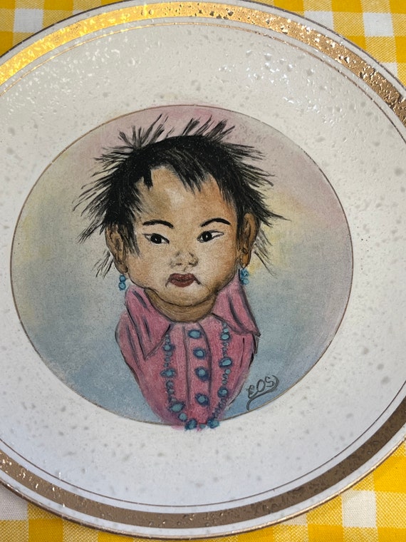 RARE Sascha Brastoff Set of 2 Hand Painted Native American Boy and Girl  Plates With Gold Band 6 3/4 Signed EOS Sascha Brastoff Plate -  Canada