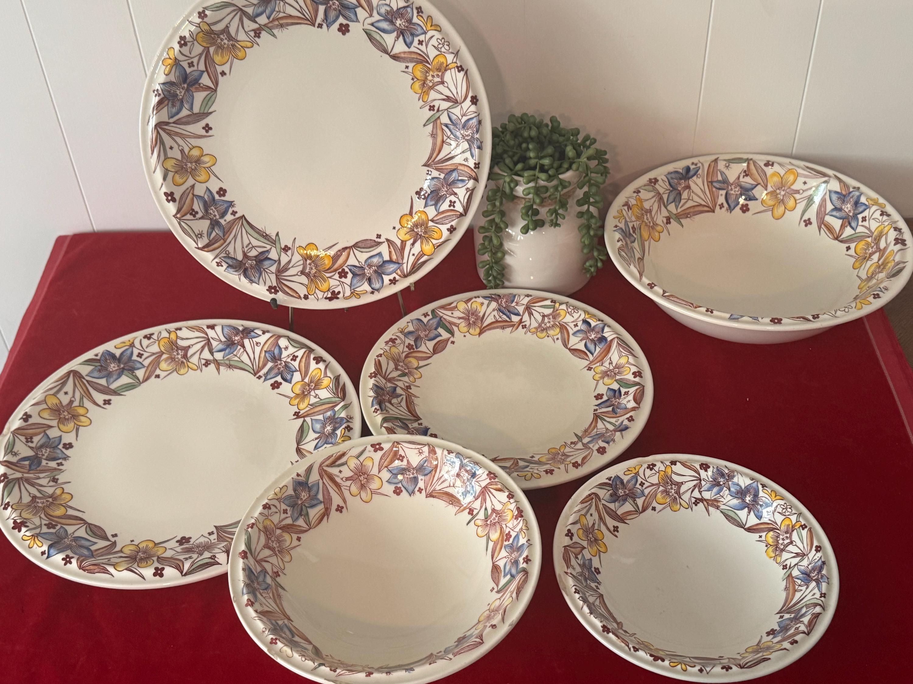 Disney Fantasia Flower Ballet Dinnerware Lot by Vernon Kilns~ Very