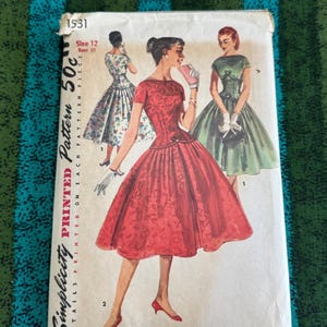 Vintage 50 Fit and Flare Dress - Etsy