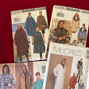 U CHOOSE-Winter Coat, Poncho, & Cape Sewing Patterns- Butterick 3642 Cape Cloak Pattern, Butterick 3640, Butterick 3596, McCalls 3800