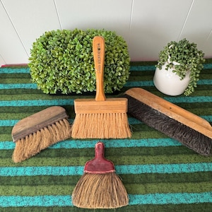 Vintage Primitive Brushes~ Wood Handled Boar Bristle Wallpaper Brush 7"~ Workmaster Paintbrush 600-6, vanity brush, wallpaper brush U CHOOSE