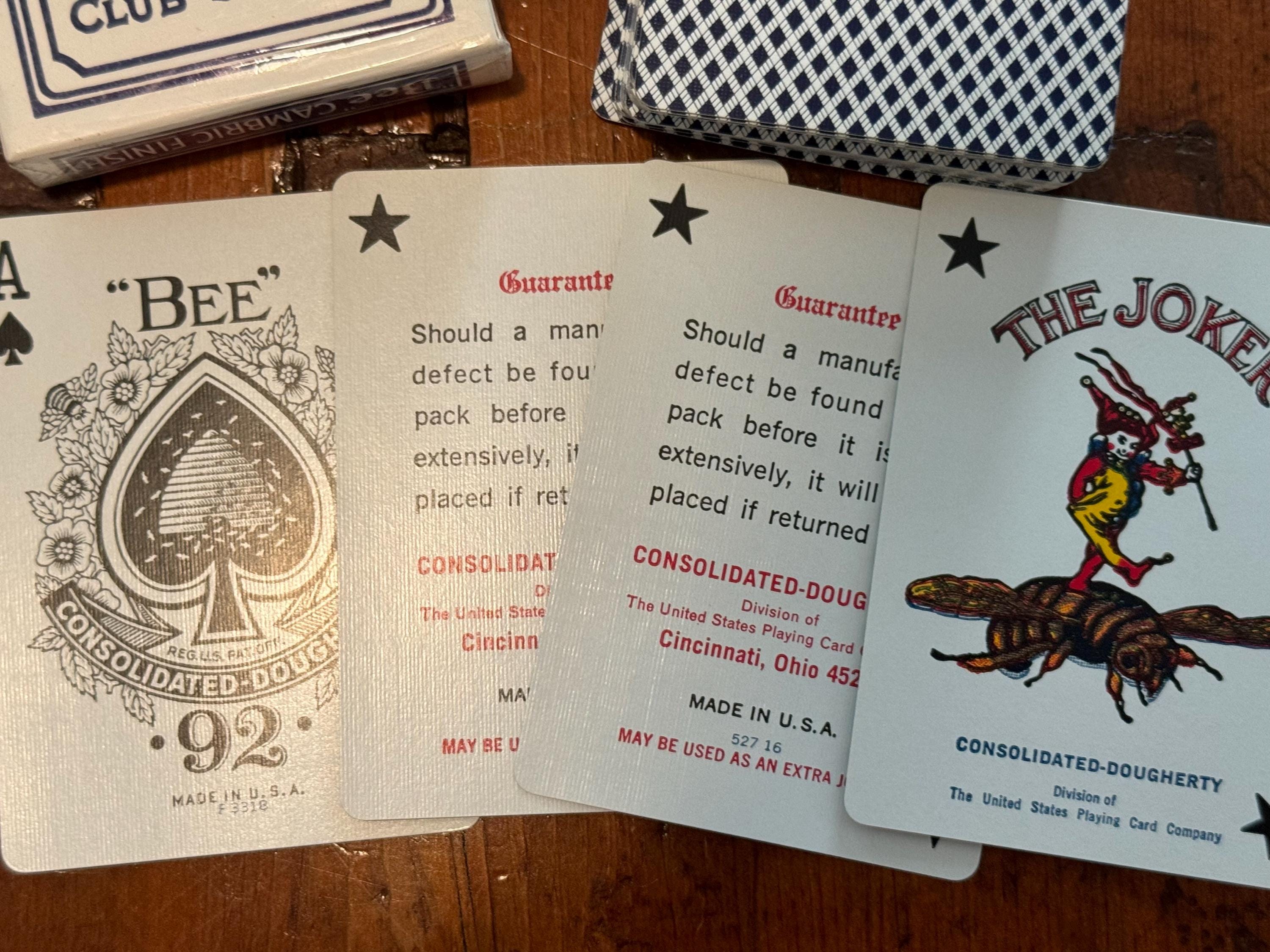 Jeu De Cartes Bee Rouge Vintage – Made In Ohio, Parfait Pour Le Poker !