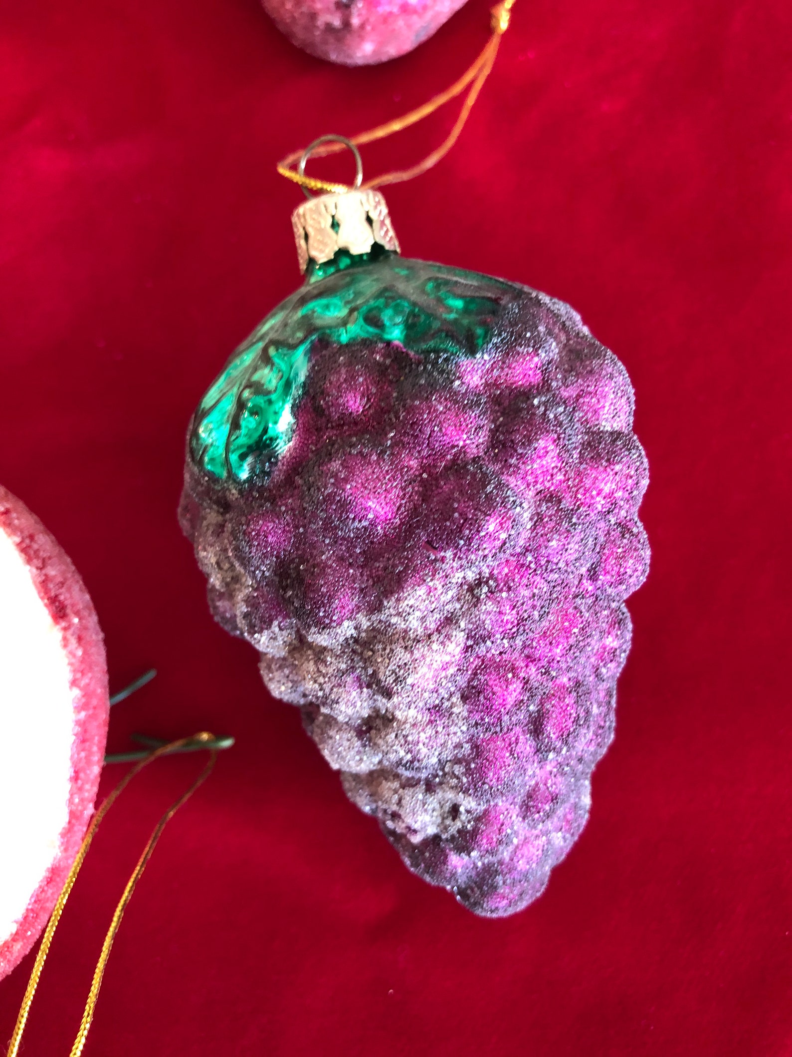 Lot of 5 Fruit Shaped Glass Christmas Ornaments With Glass Etsy