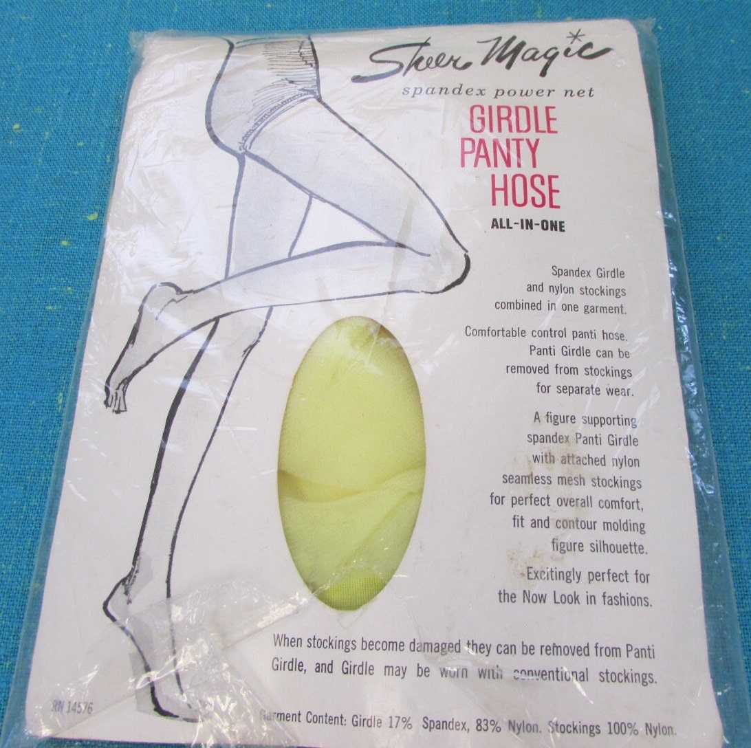 Vintage SHEER MAGIC All in One Size Small Yellow Girdle Panty Hose, 5'5'3  Hip 36 or 5'45'6 Hip 34, Vintage Panty Hose -  India