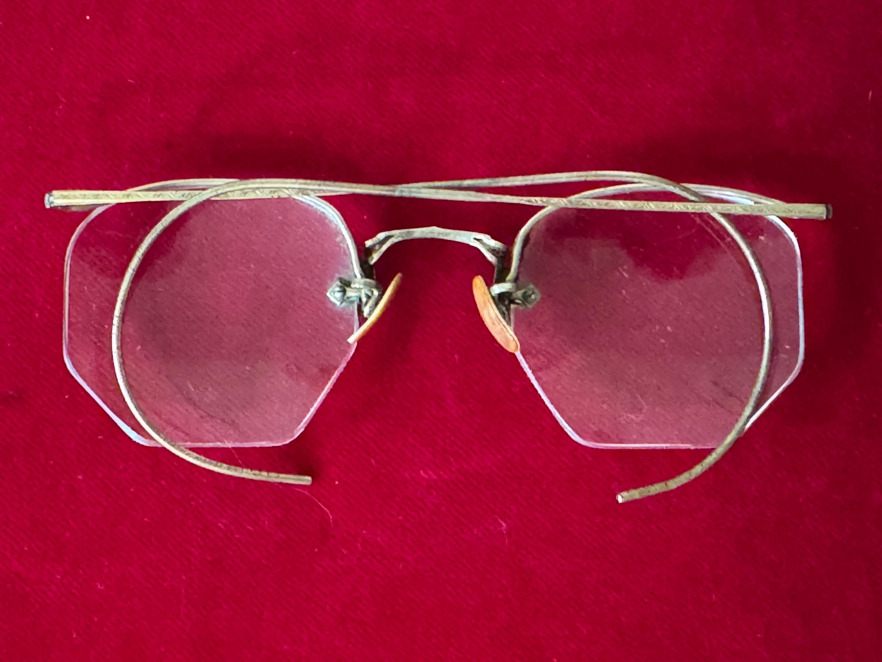 Antique Bausch & Lomb GOLD Rimless Spectacle Eyeglasses 1/10 12 K GF ...