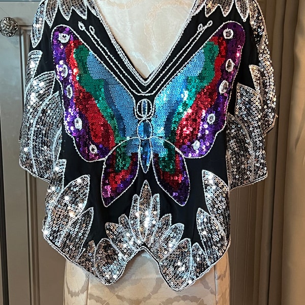 Sequin Butterfly Top - Etsy