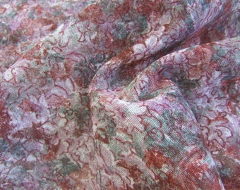 Tecido de algodão gaze floral rosa vintage, 145 cm de largura x Preço por jarda; tecido para vestido, tecido para saia, tecido de gaze, tecido de verão