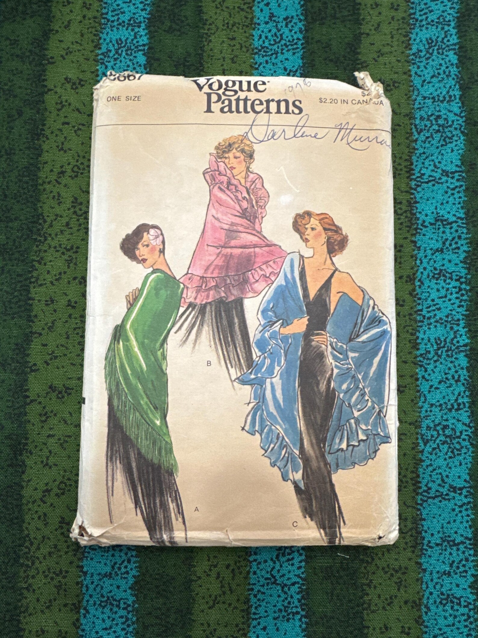 Vogue Ruffles Vogue 8867 Sewing Pattern Misses Ruffle Edge Wrap Shawl 3 Styles Size ...
