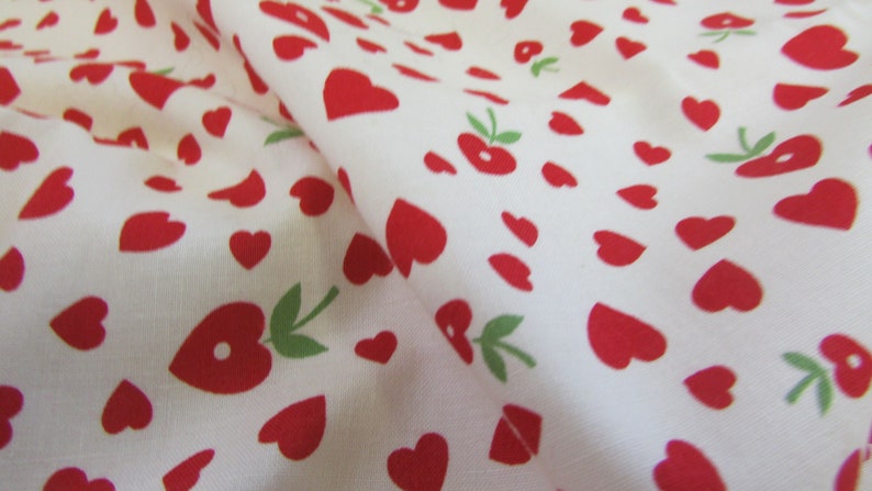 2009 With Love by Sharon Evans Yenter for In the Beginning Heart Apple Cotton Fabric; 44W X BTY cotton fabric Valentines Day heart fabric