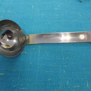 RARE Vintage VOLLRATH 2 oz 59.1 ml Soup Gravy Ladle 18/8 Stainless Silver Spoon with Pot Handle, 8&quot;; small ladle, Vollrath gravy ladle
