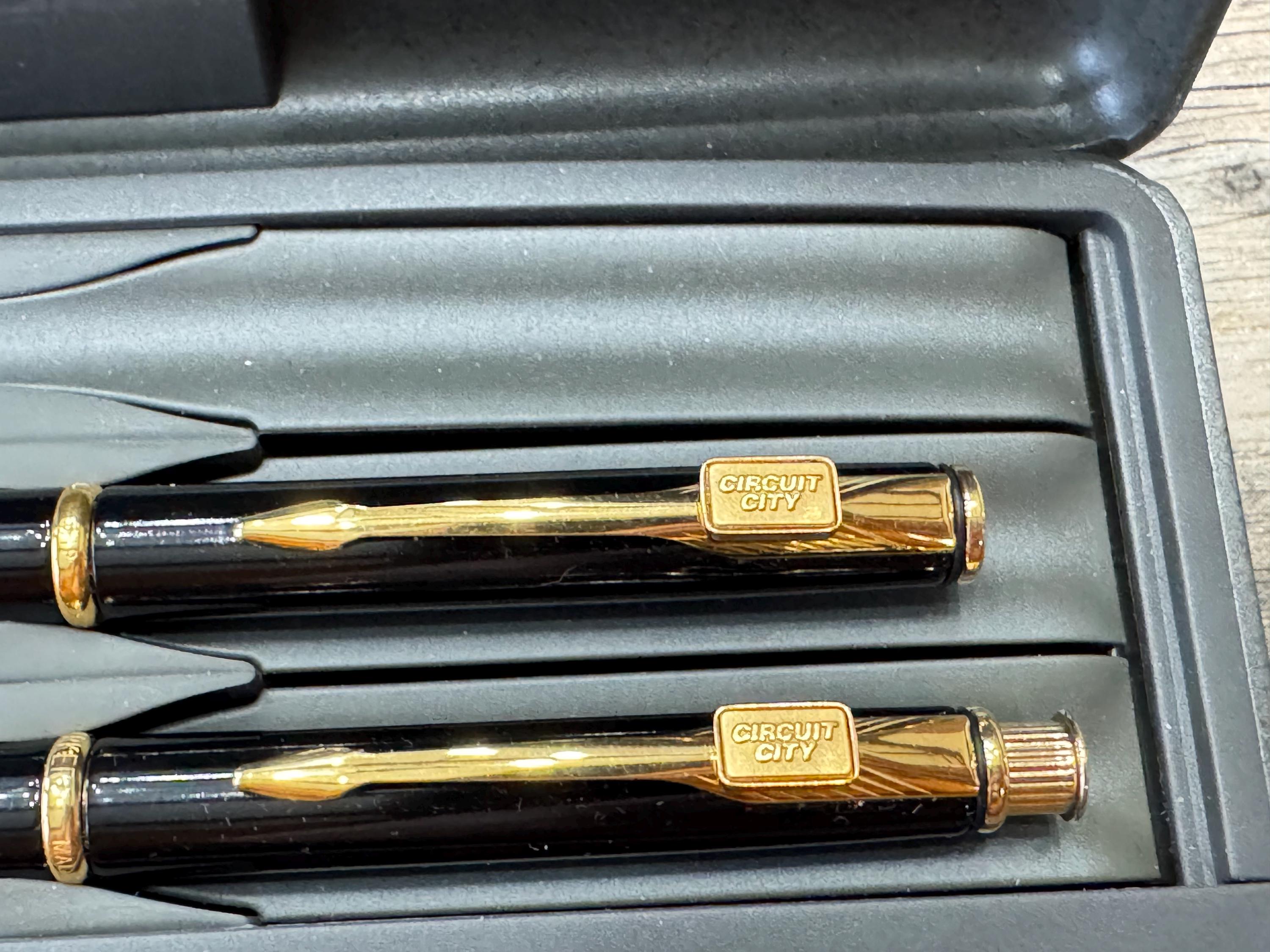 NOS Parker INSIGNIA Black & Gold Ballpoint Pen and Pencil Set in