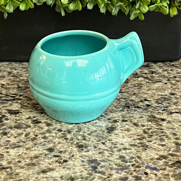 Vintage 1950's CA Pottery Aqua Turquoise Blue Ceramic Teacup Cup~ CA pottery, aqua ceramic cup, turquoise cup