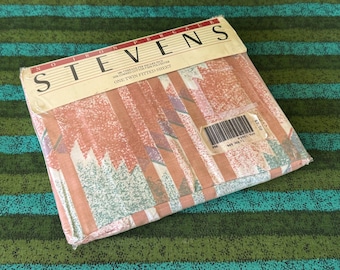 JP Stevens Aztec Southwest Print Twin Fitted Sheet Vintage NEW in Pkg Mint Green and Pink Geometric~ Southwest twin sheet