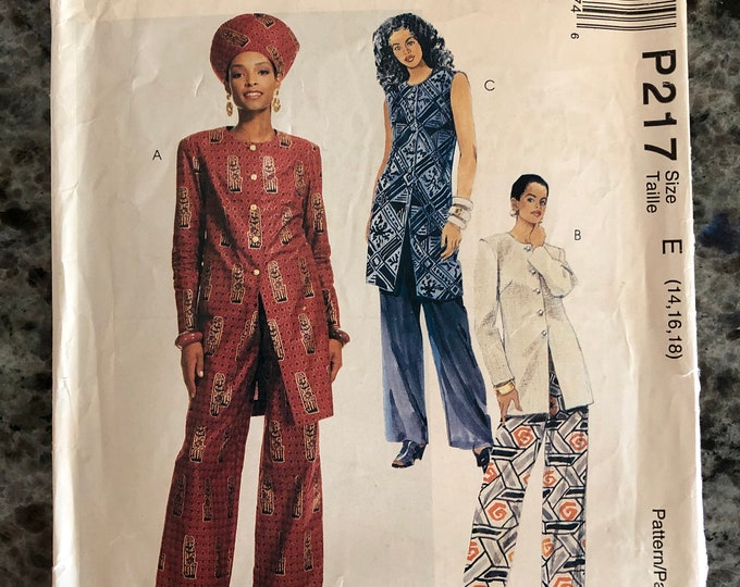 Mccall's Sewing Pattern P217 Misses Ethnic African Tunic Top, Pants and